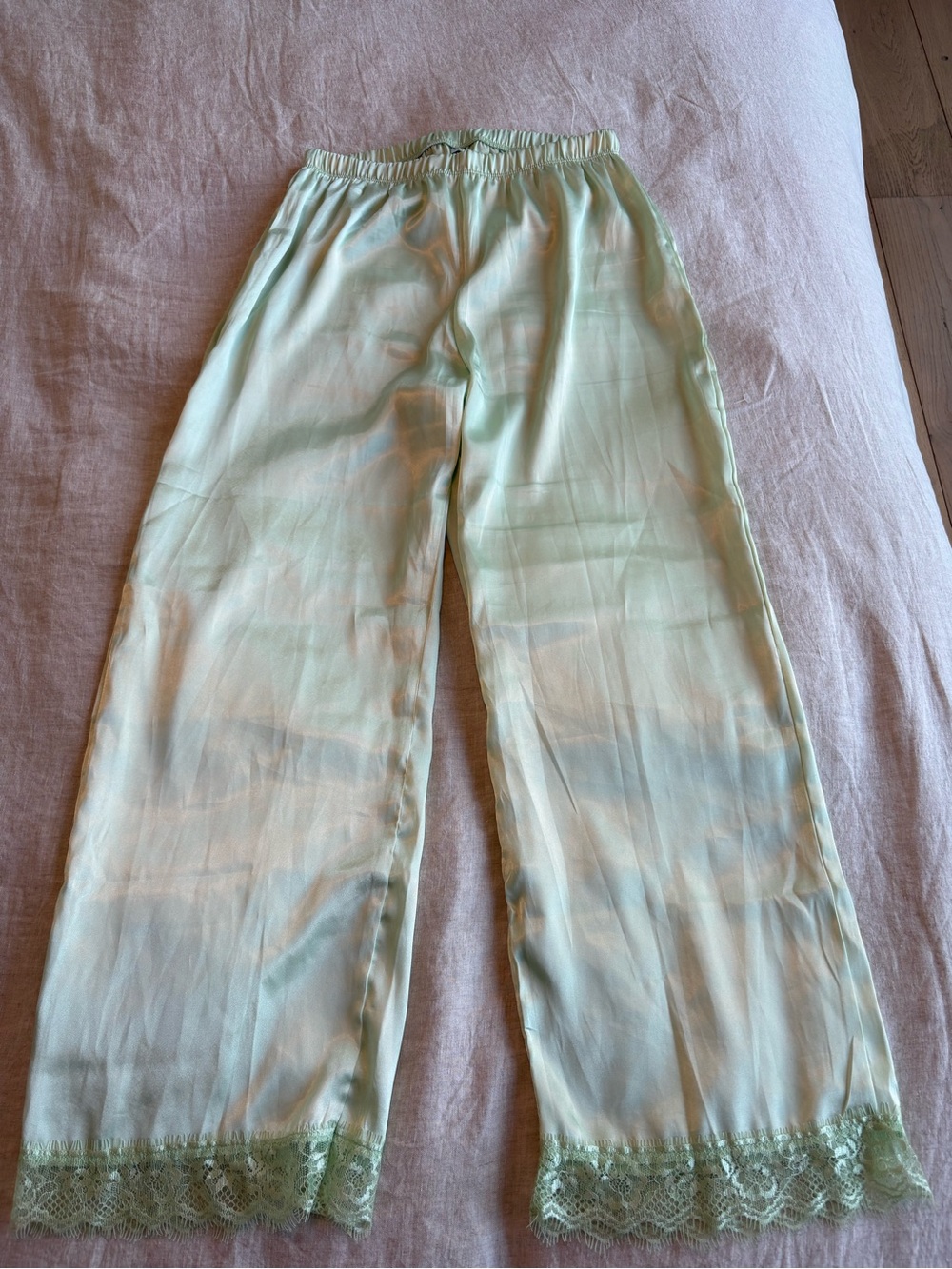 Satin Lace Pants